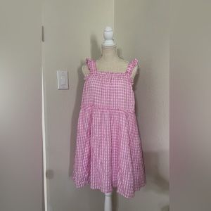 Pink & white dress, washed/not worn, fits more M/L, can be worn as maternity